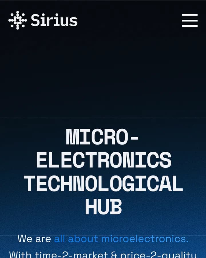 Sirius Semiconductors — мобильная версия сайта