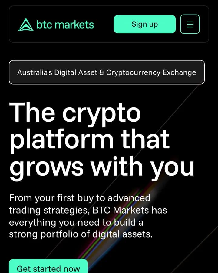 BTC Markets — мобильная версия сайта