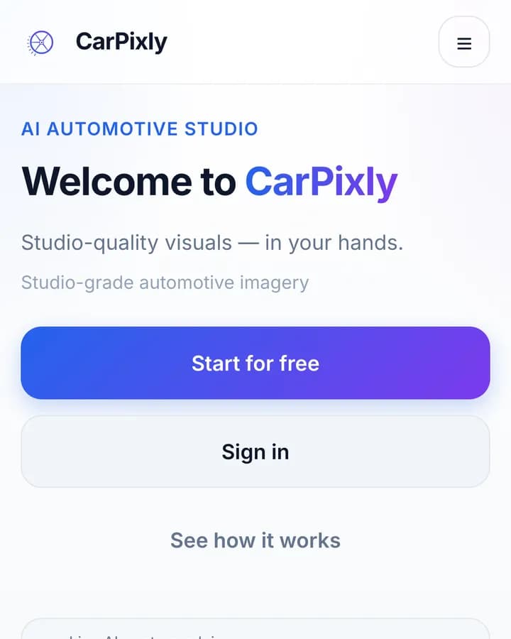 CarPixly — versión móvil