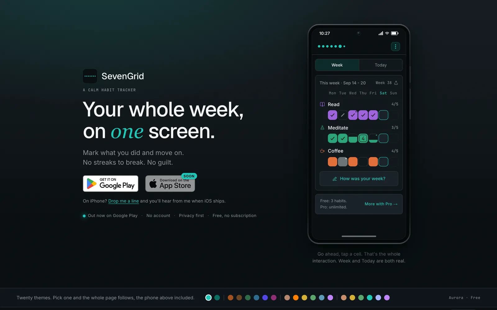SevenGrid — экран сайта 1.1